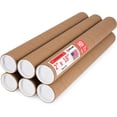 thumbnail image 1 of Paclord 2" x 18" Heavy-Duty Reinforced Cardboard Mailing Tube, Pack of 6 Tubes with 12 Caps – Secure USPS Approved – Great for Shipping and Storing of Prints, Artwork, Posters or Documents, 1 of 5