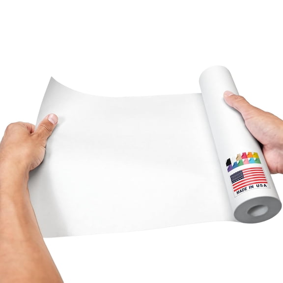 Paclord 9" x 1200" USA-Made White Kraft Paper Roll, 45 Lbs/66 GSM Thickness, American Quality Colored Roll Paper for School, Bulletin Board, Crafts - Odorless, Non-Toxic, Safe for Kids