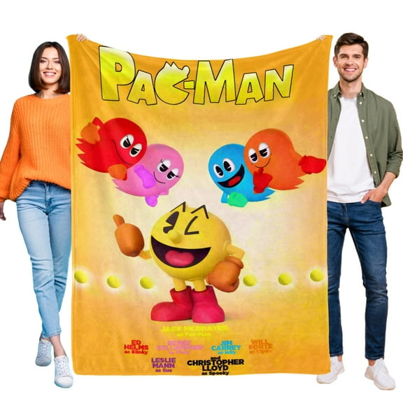 Pacman-Anti-Pilling Flannel Blanket Soft Lightweight Plush Fuzzy Cozy Luxury Blanket for Home and Kitchen Use Perfect for Kids and Adults 48"*71"(120cm*180cm)