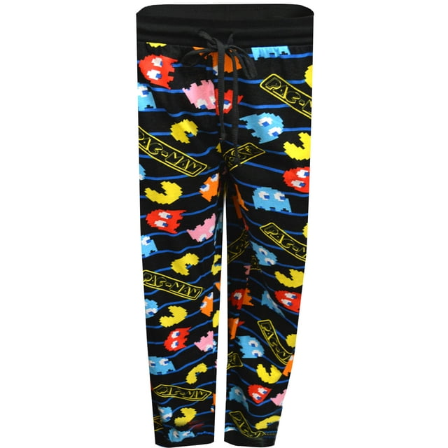 Pacman Men's Ghost Chase Allover Pattern Knit Jogger Pajama Pants