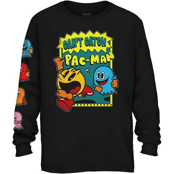 Pac-Man Official Pacman Video Game Shirt - Namco Atari Official Long Sleeve T-Shirt