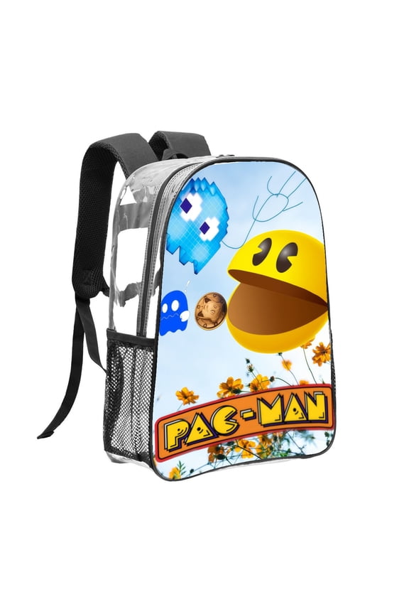 Pacman Pattern Transparent Backpack Lightweight And fashionable Showcasing Personality And Leading The Trend