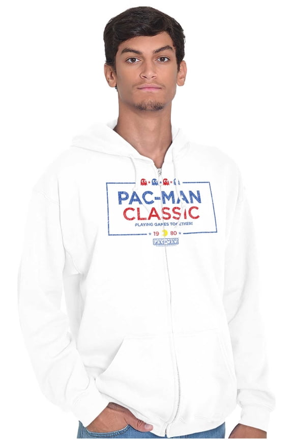 Pacman Solving Puzzles Unisex Plus Size Zip Hoodie Brisco Brands 5X