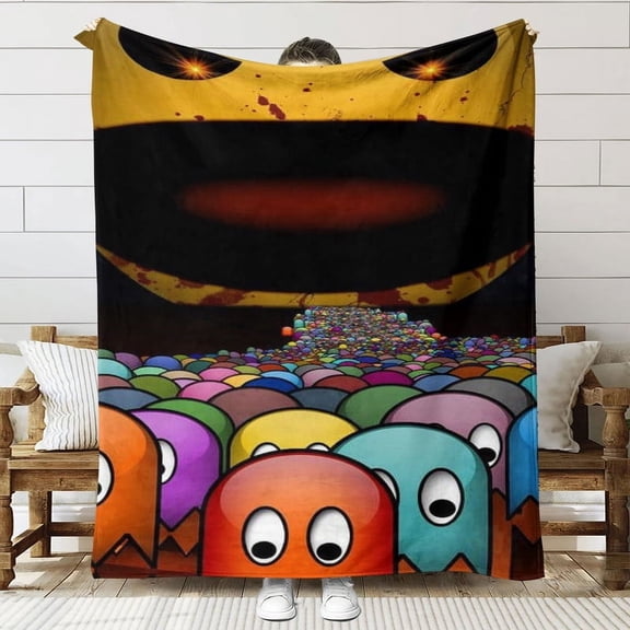 Pacman Throw Blanket Gifts for Fans Lover Girls Boys Women Present Hoodie Him Bed 50"x60"