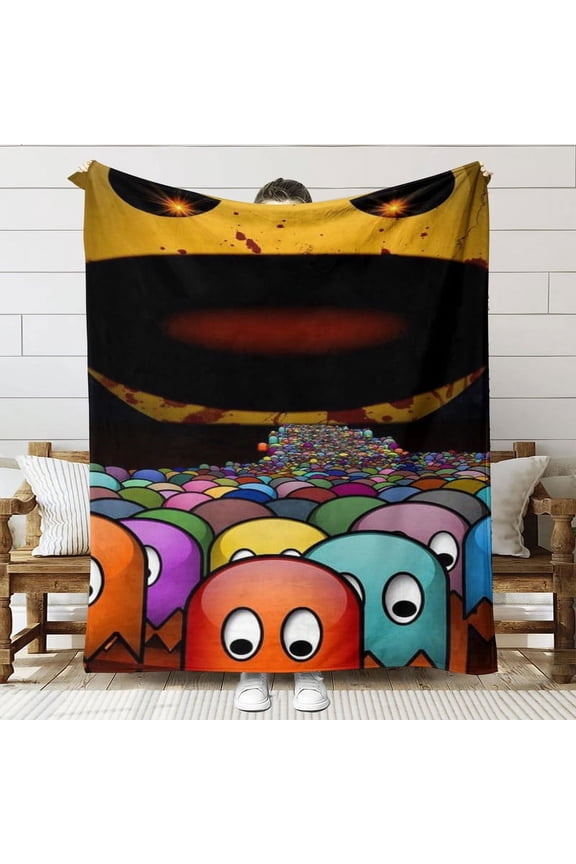Pacman Throw Blanket Gifts for Fans Lover Girls Boys Women Present Hoodie Him Bed 50"x60"