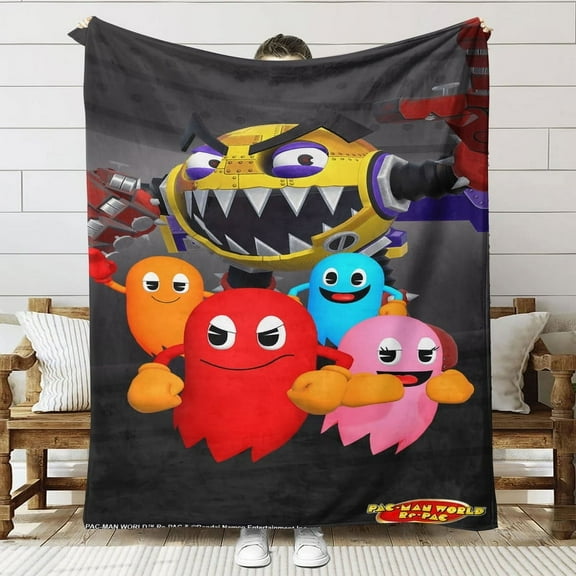 Pacman Throw Blanket Gifts for Fans Lover Girls Boys Women Present Hoodie Him Bed 50"x60"