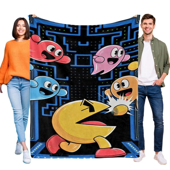 Pacman Throw Blanket Gifts for Fans Lover Girls Boys Women Present Hoodie Him Bed 60"x80"
