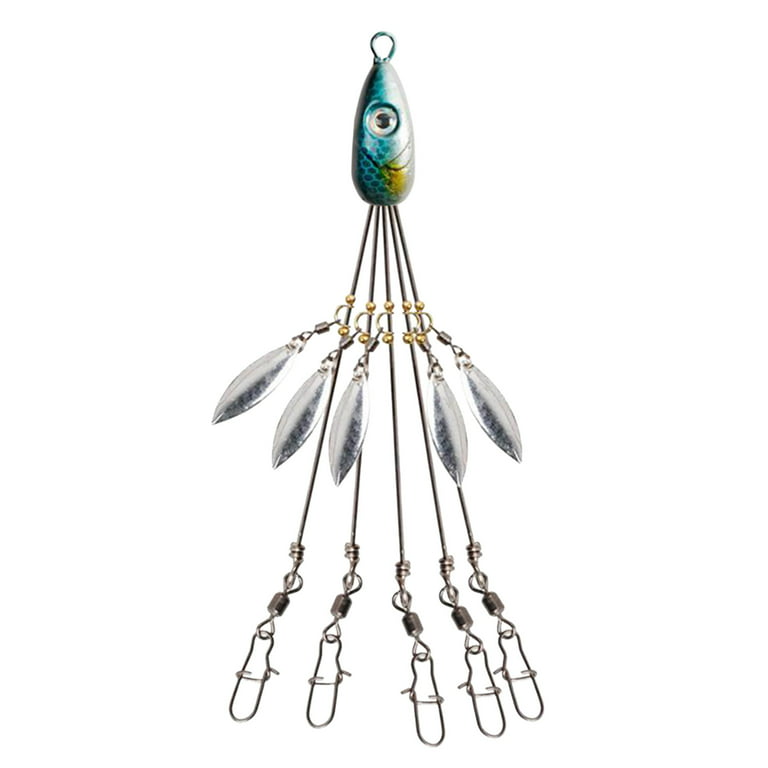 Pacnp 5 Arms Alabama Umbrella Rig Fishing Bait With Barrel Swivels