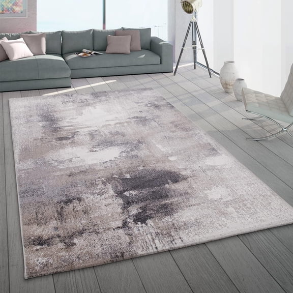 Paco Home Abstract Area Rug Artful Mottled Color Pattern in Beige Grey, Size: 5'3" x 7'7"