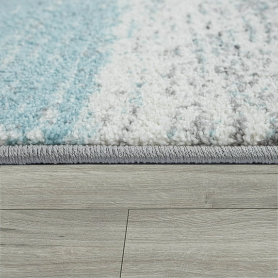 Paco Home Abstract Area Rug with Geometric Designer Pattern and Faded Colors 5'3" x 7'7" - turquoise