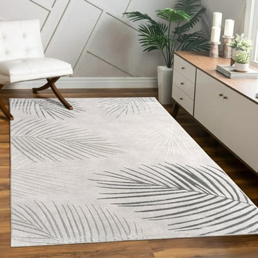 Paco Home Area Rug with Modern Palm Leaves Pattern