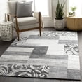 thumbnail image 1 of Modern Area Rug with Classic Border Design for Living Room in Grey - 5'3" x 7'3" (5'x7'), 1 of 5