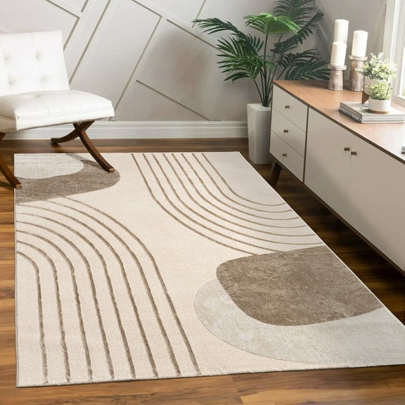 Paco Home Designer Rug with Modern Hand Carved Lines