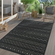 Paco Home Indoor & Outdoor Rug with Boho Pattern in Dark Grey - 2 x 33 2x3