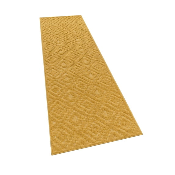 Paco Home Indoor & Outdoor Rug with Moroccan Pattern in Yellow - 2'8" x 8'2" (3'x8')