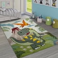thumbnail image 1 of Paco Home Kids Rug Jurrasic World with T-Rex Dinosaur - Green - 4'7" x 6'7" (4'x6'), 1 of 5