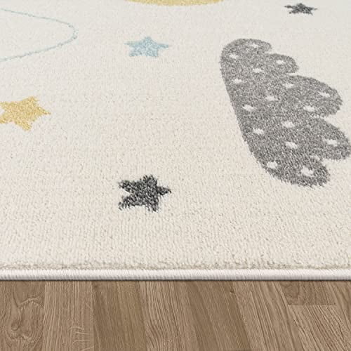 Paco Home Kids Rug for Nursery with Pastel Colored Mountains, Dreamy