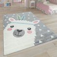 thumbnail image 1 of Paco Home Kids Rug with Llama Alpaca Motif for Nursery - Grey - 3'11" x 5'7" (4'x6'), 1 of 5