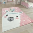 thumbnail image 1 of Paco Home Kids Rug with Llama Alpaca Motif for Nursery - Pink - 6'7" x 9'6" (6'x9'), 1 of 5
