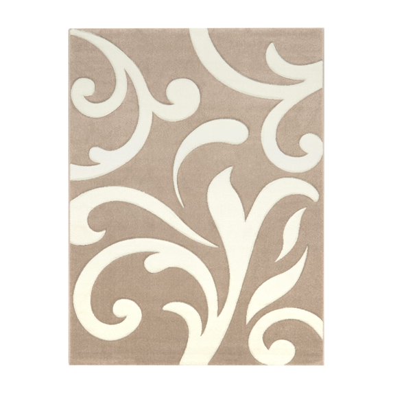 Paco Home Modern Area Rug Floral Pattern with Contour Cut 2'8" x 9'10" - Brown