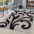thumbnail image 1 of Paco Home Area Rug with Modern High-Low Effect and Floral Pattern in Grey Black - 2'8" x 9'10" (3'x10'), 1 of 5
