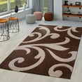thumbnail image 1 of Paco Home Modern Area Rug Floral Pattern with Contour Cut 5'3" x 7'7" - dark-brown, 1 of 5