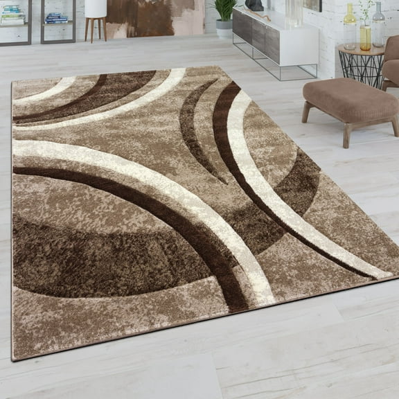 Paco Home Modern Area Rug with Abstract Design in Brown - 5'3" x 7'7" (5'x7')