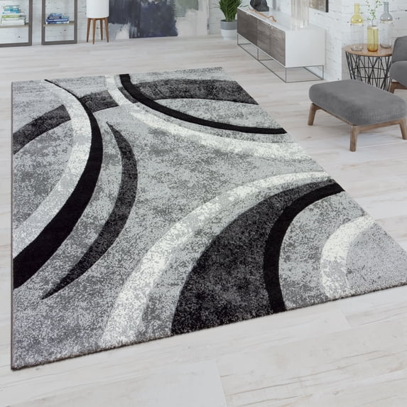 Paco Home Modern Area Rug with Abstract Design in Grey - 2'8" x 4'11" (3'x5')