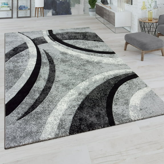 Paco Home Modern Area Rug with Abstract Design in Grey - 3'11" x 5'7" (4'x6')