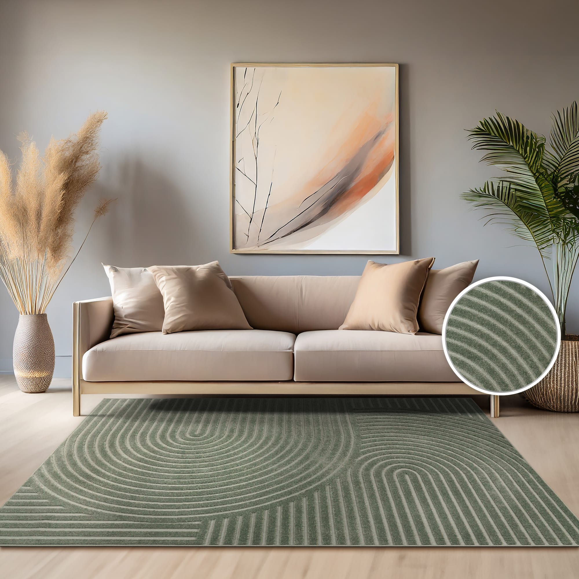 Paco Home Modern Area Rug with Curved Bow Pattern – Minimalist Design ...