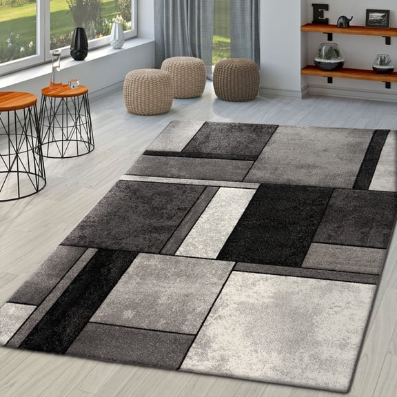 Paco Home Modern Area Rug Geometric Pattern in Grey - 6'7" x 9'6" (6'x9')