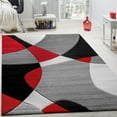 thumbnail image 1 of Paco Home Modern Living Room Rug with Artful Geometric Pattern in Red Black, 1 of 5