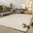 thumbnail image 1 of Paco Home Shag Rug Super Light & Cozy in Cream - 5'3" x 7'3" (5'x7'), 1 of 5