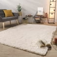 thumbnail image 1 of Paco Home Shag Rug Super Light & Cozy in Cream - 6'7" x 9'6" (6'x9'), 1 of 5