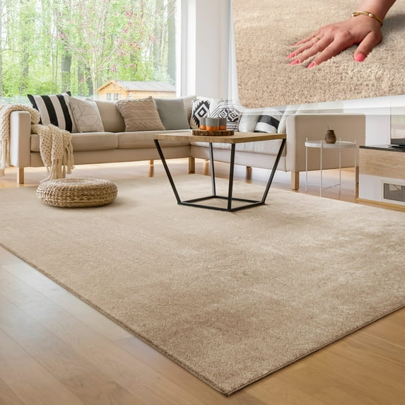 Paco Home Soft Washable Area Rug In Beige - 3'11" x 5'7" (4'x6')