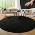 thumbnail image 1 of Paco Home Soft Washable Area Rug In Black - 5'3" Round (5'Round), 1 of 5