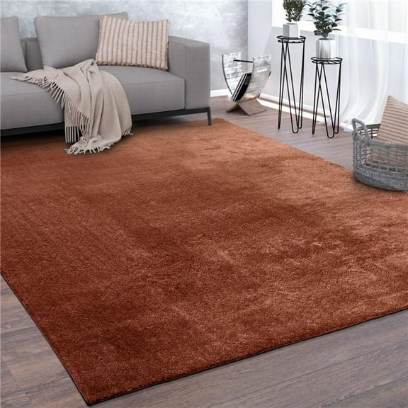 Paco Home Soft Washable Area Rug In Copper Brown - 5'3" x 7'3" (5'x7')