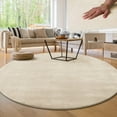 thumbnail image 1 of Paco Home Soft Washable Area Rug In Cream - 5'3" Round (5'Round), 1 of 5