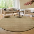 thumbnail image 1 of Paco Home Soft Washable Area Rug In Dark-beige - 6'7" Round (6'Round), 1 of 5