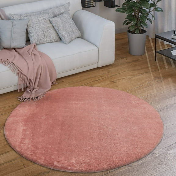 Paco Home Soft Washable Area Rug In Pink - 5'3" Round (5'Round)