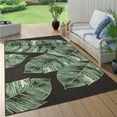 thumbnail image 1 of Paco Home Tropical Outdoor Rug Jungle Leaves Design in Green Black - 4'7" x 6'7" (4'x6'), 1 of 5