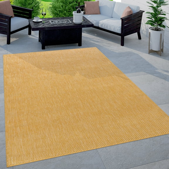 Paco Home Variegated Waterproof Outdoor Rug for Patio yellow 6'7" x 9'2" 7' x 9' Outdoor Rectangle
