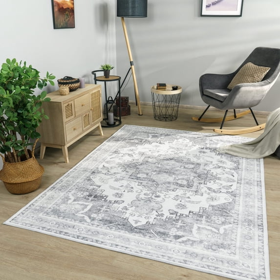Paco Home Washable Area Rug with Faded Oriental Pattern - 7'10" x 11'2" (8'x11')