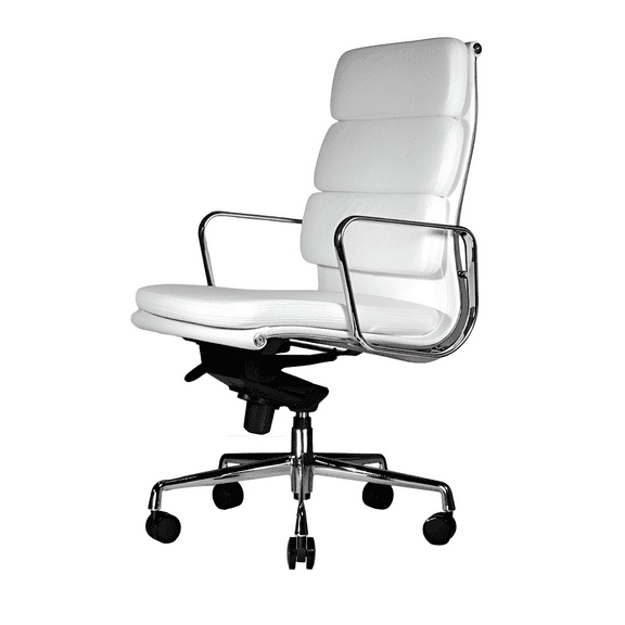 Paco Office Chair White High Back in Color Black - Replica