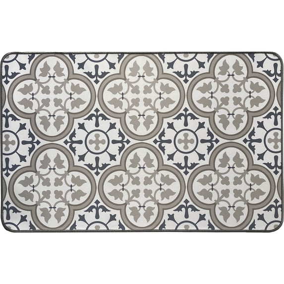 Paco Printed Kitchen Mat - Blue & Gray Tile Design - 32" x 20"- Stylish & Durable - Ideal for Homeowners & Renters - Non Slip & Comfort Floor Mat