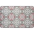 thumbnail image 1 of Paco Printed Kitchen Mat - Red & Gray Tile Design - 32" x 20" - Stylish & Durable - Ideal for Homeowners & Renters - Non Slip & Comfort Floor Mat, 1 of 5