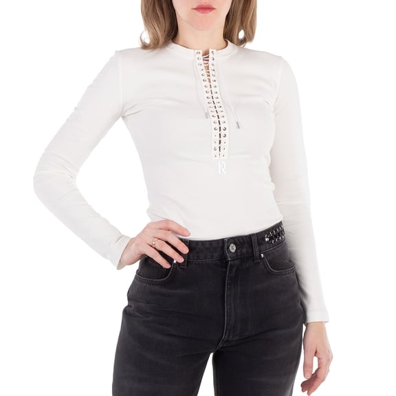 Paco Rabanne Lace-Up Long Sleeves Top, Size X-Small