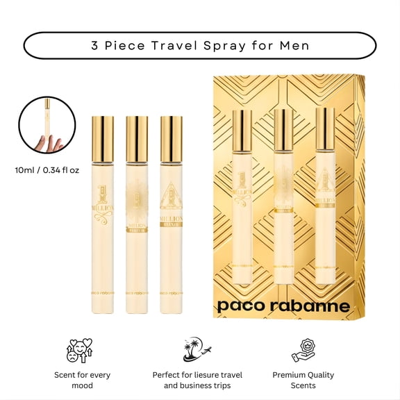 Paco Rabanne One Million for Mini Cologne for Men EDT Travel Spray 0.34 fl oz