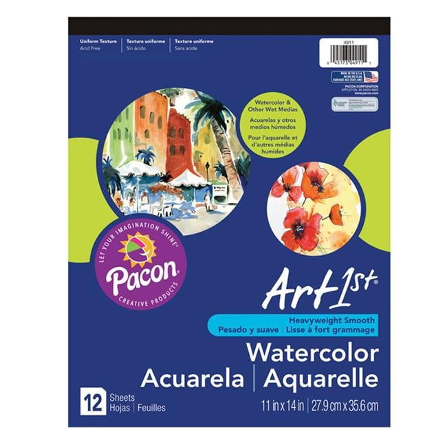 Pacon  11 x 14 in. Art 1st Watercolor Pad - 12 Sheets Per Pack - 3 Each