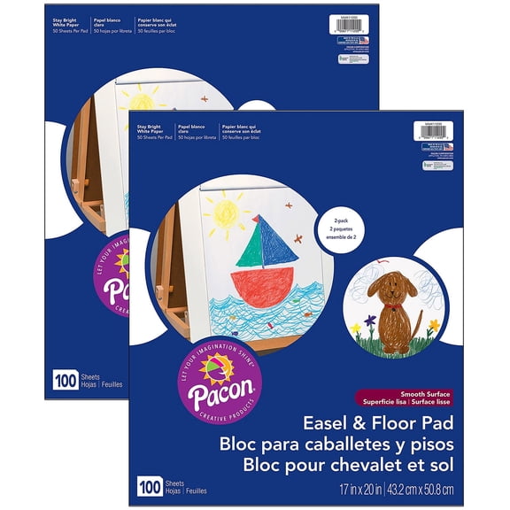 Pacon 17" x 20" Easel Pad White 2/Pack 2 Packs/Bundle (PACMMK11200-2)